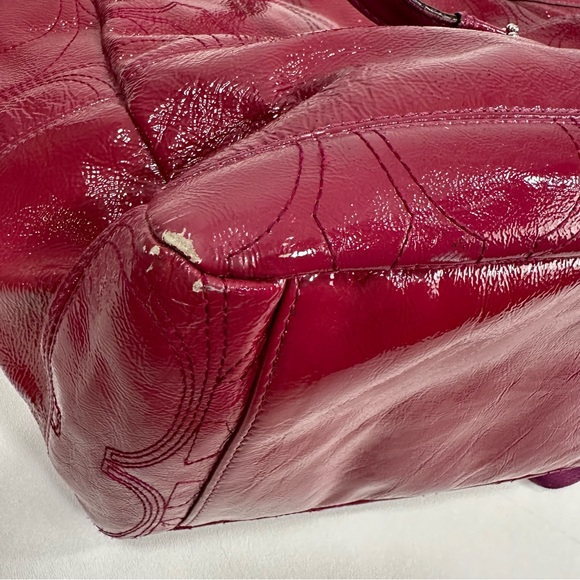 Coach Leather Stitched Oversized Pink Diaper Bag Work Weekend Travel Tote - Picture 15 of 16